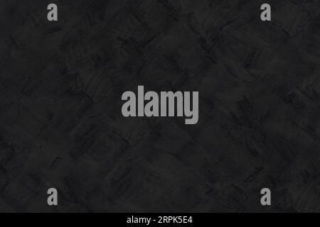 brush painted black plaster wall texture Stock Photo