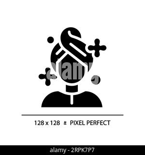 2D woman with hair wash simple glyph style icon Stock Vector