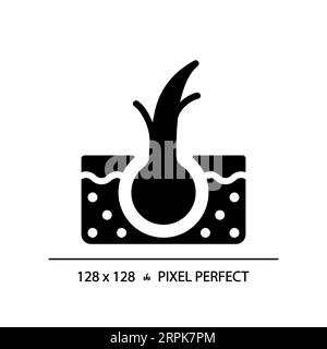 2D hair split ends simple glyph style icon Stock Vector