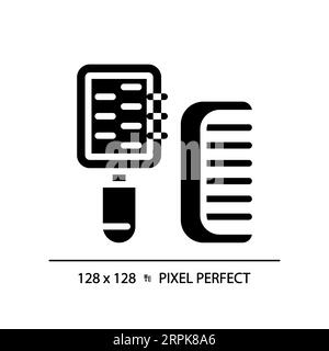 2D hairbrushes simple glyph style icon Stock Vector