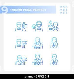 gradient journalism icons collection Stock Vector