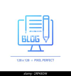 2D thin linear gradient blog icon Stock Vector
