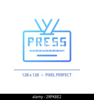 2D thin linear gradient press ID card icon Stock Vector