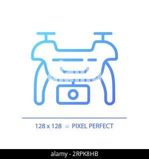 2D thin linear gradient drone icon Stock Vector
