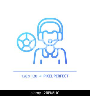 2D thin linear gradient sport newscaster icon Stock Vector
