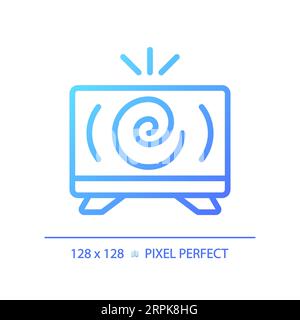 2D thin linear gradient television news icon Stock Vector