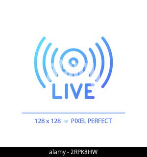 2D thin linear gradient live stream icon Stock Vector