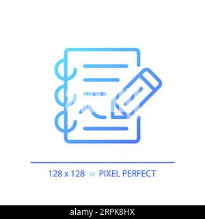2D thin linear gradient report icon Stock Vector