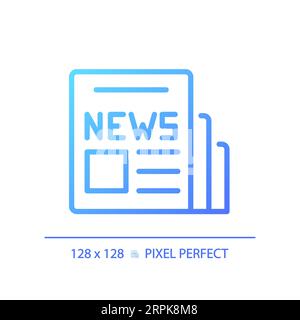 2D thin linear gradient newspaper icon Stock Vector