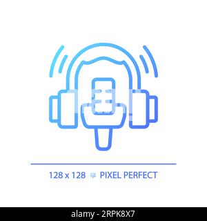 2D thin linear gradient broadcasting icon Stock Vector