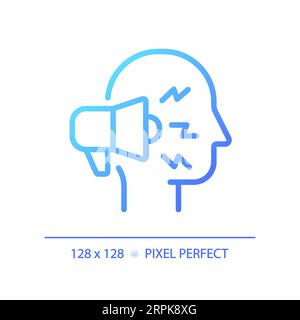 2D thin linear gradient public speaker icon Stock Vector
