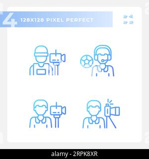 2D gradient journalism icons set Stock Vector