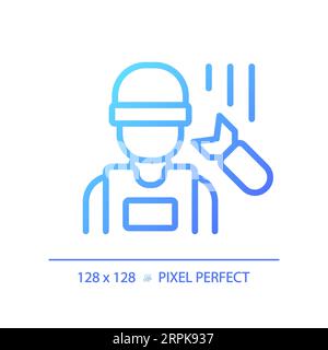 2D thin linear gradient media technician icon Stock Vector