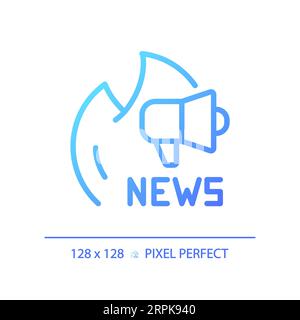 2D thin linear gradient news broadcast icon Stock Vector