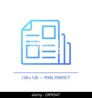 2D thin linear gradient magazine icon Stock Vector