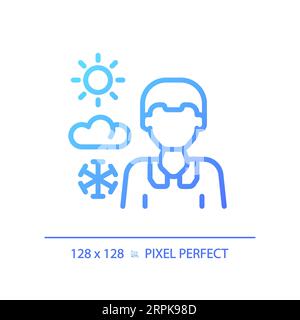 2D thin linear gradient weather newscaster icon Stock Vector