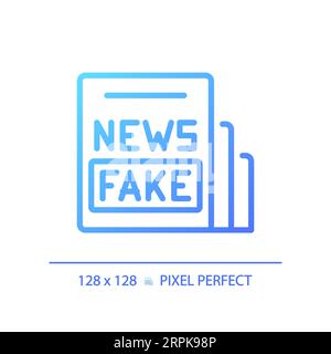2D thin linear gradient fake news icon Stock Vector
