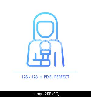 2D gradient female news reporter icon Stock Vector