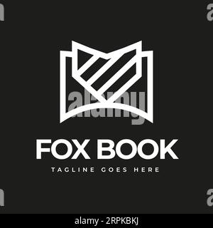 Fox Head Face Book Icon Symbol Illustration Simple Minimalist Modern Dark Background Stock Vector