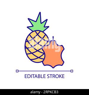 2D thin line colorful eco friendly material icon Stock Vector
