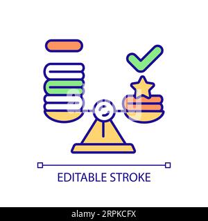 2D thin line colorful slow fashion icon Stock Vector