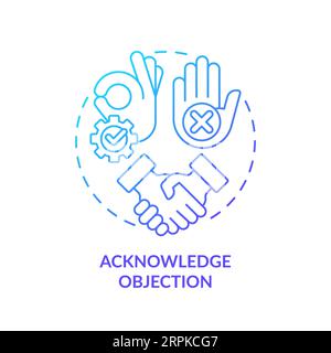 Acknowledge objection blue gradient concept icon Stock Vector