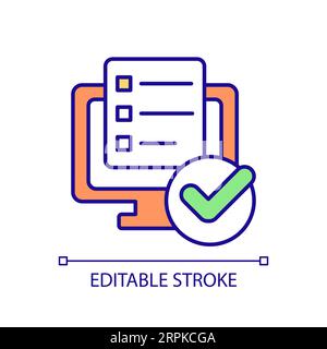 2D thin line colorful waste reduction icon Stock Vector