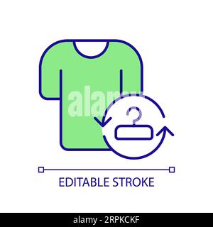 2D thin linear colorful slow fashion icon Stock Vector