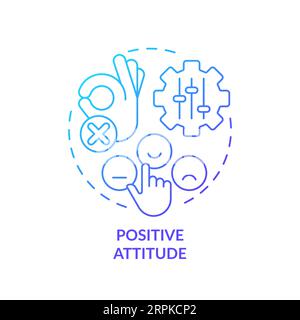 Positive attitude blue gradient concept icon Stock Vector