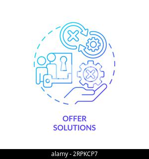 Offer solutions blue gradient concept icon Stock Vector