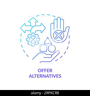 Offer alternatives blue gradient concept icon Stock Vector