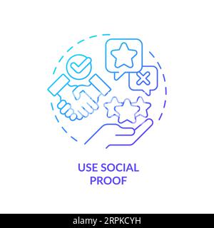 Use social proof blue gradient concept icon Stock Vector
