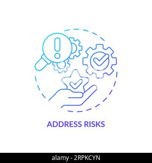 Address risks blue gradient concept icon Stock Vector