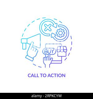 Call to action blue gradient concept icon Stock Vector