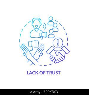 Lack of trust blue gradient concept icon Stock Vector