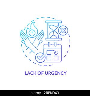 Lack of urgency blue gradient concept icon Stock Vector