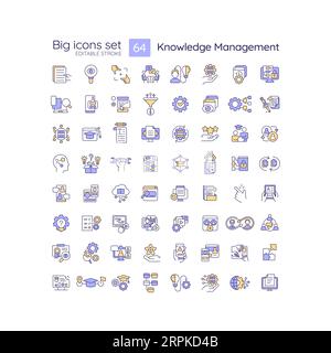 Customizable big icon set for knowledge management Stock Vector