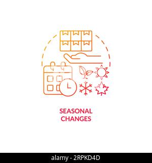 2D gradient seasonal changes line icon concept Stock Vector