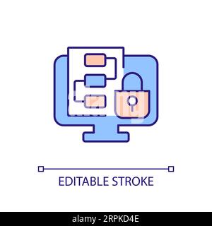 Customizable social intranet platforms linear icon Stock Vector