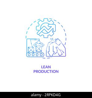 2D gradient lean production line icon concept Stock Vector