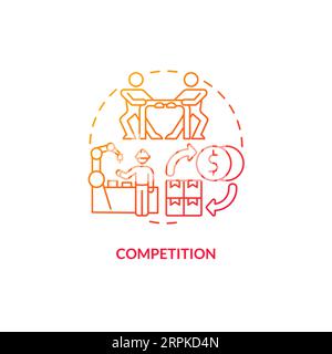 2D gradient competition line icon concept Stock Vector