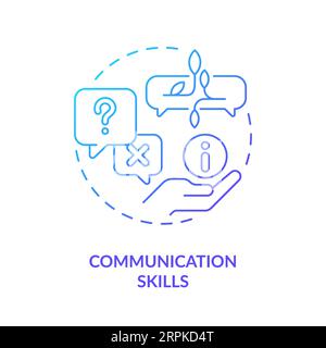 Communication skills blue gradient concept icon Stock Vector