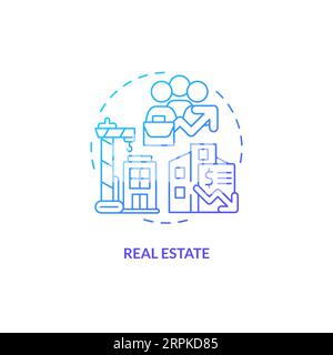 2D gradient real estate line icon concept Stock Vector
