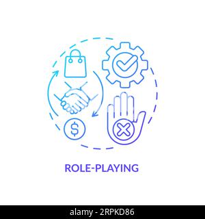 Role playing blue gradient concept icon Stock Vector