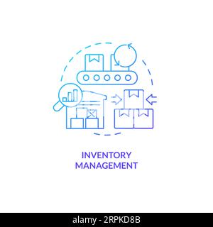 2D gradient inventory management line icon concept Stock Vector