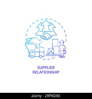 2D gradient supplier relationship line icon concept Stock Vector