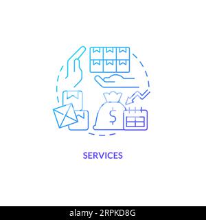 2D gradient services line icon concept Stock Vector