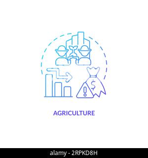 2D gradient agriculture line icon concept Stock Vector