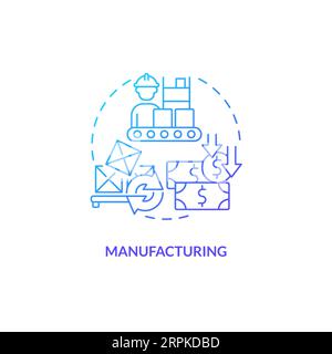 2D gradient manufacturing line icon concept Stock Vector