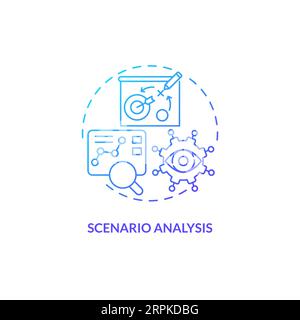 2D gradient scenario analysis line icon concept Stock Vector
